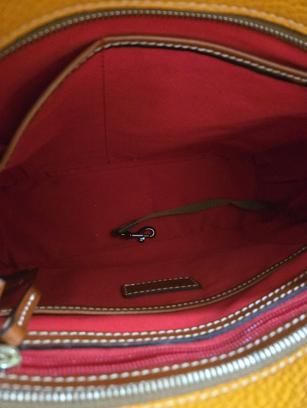 Dooney & Bourke Mustard Yellow Pebbled Leather Lexington Tote NWOT